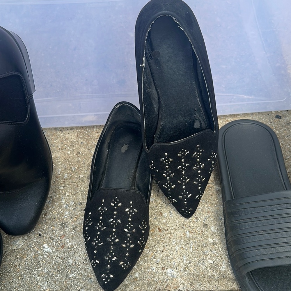 Black Studded Flats with Elegant Design